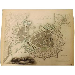 An Original Atlas Map of GENEVA Circa 1841 Published By 