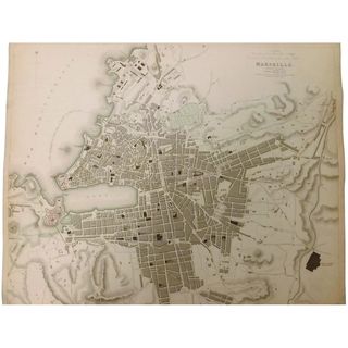 An Original Atlas Map of MARSEILLE Circa 1840 Published By 