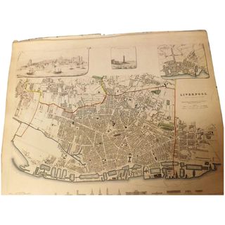 Antique Map of Liverpool - Dated 1836