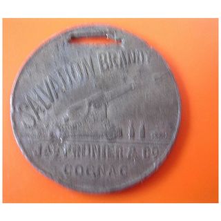 Salvation Brandy Very Old Advertising Watch Fob Medallion