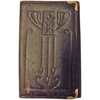 English Art Nouveau Leather Pocket Card Holder Circa 1900 - 1910