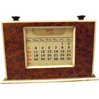 Art Deco Day / Date Desk Calendar Circa 1930's