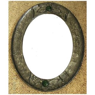 Victorian Arts & Crafts Pewter Mirror Circa 1890 - 1900