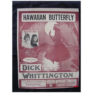 HAWAIIAN Butterfly Sheet Music 1917