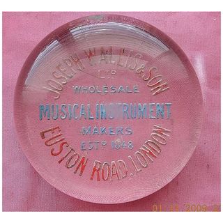 Victorian Era Advertising Paperweight Joseph Wallis & Sons