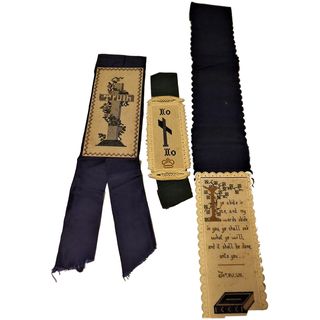 Three Religious Petit Point Victorian Book Marks