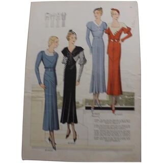 Original French Fashion Pages x Five - Early 1930's Art Deco