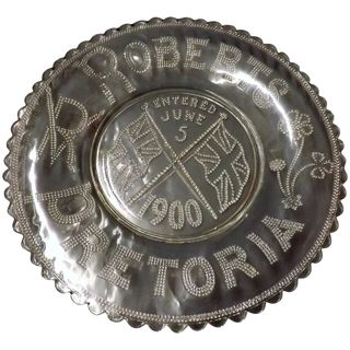 Commemorative Glass Plate - General Roberts Entering Pretoria June 5 1900