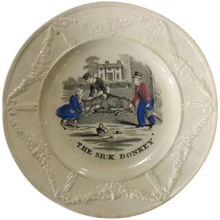 Victorian Child's Decorated Plate -The Sick Donkey