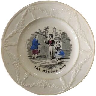 Victorian Child's Decorated Plate -The Beggar Boy