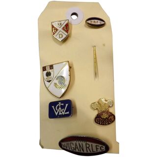 Six Assorted Vintage Rugby Union & Rugby League Badges
