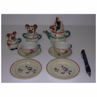 Exceedingly Rare Borgfeldt MICKEY MOUSE 1930's Tea Set
