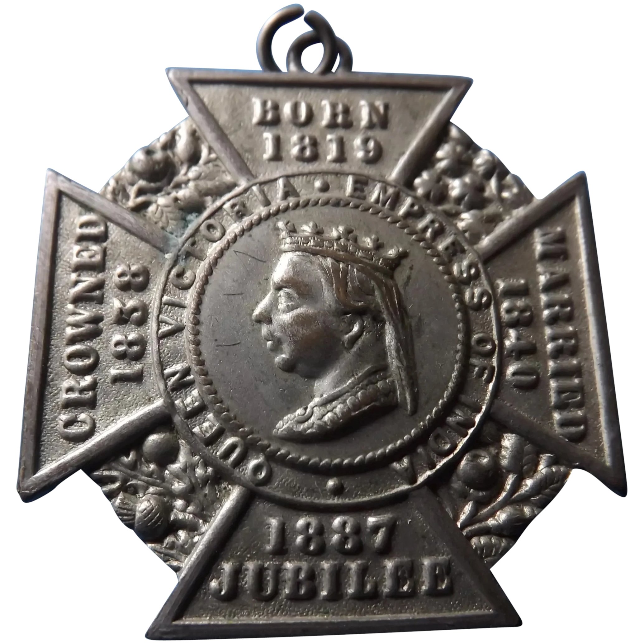 Queen Victoria TWO 1887 Jubilee Maltese Cross Badges