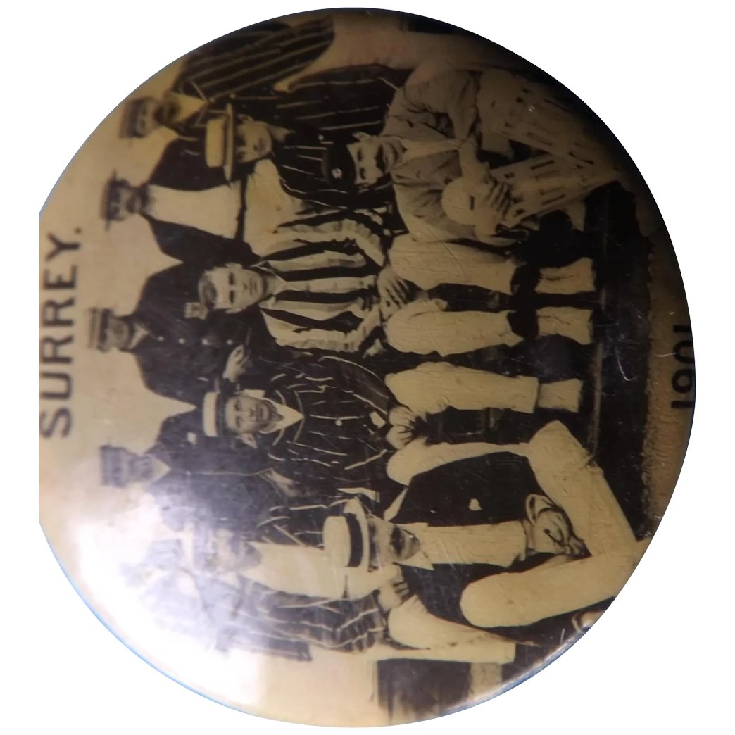 RARE Merchants Portrait Co London - SURREY Cricket Eleven Badge - 1901