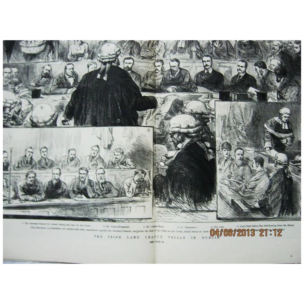 The Irish Land League Trials in Dublin - DPS Illustrated London News 1881