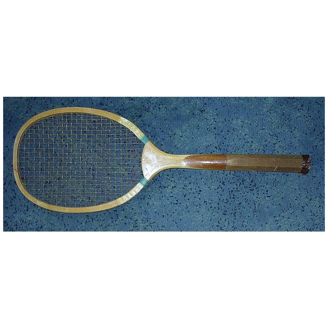 Victorian Convex Throat Tennis Racquet Circa 1900