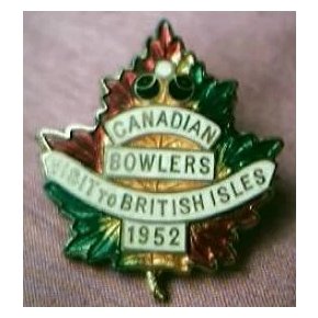 Canadian Bowls Team Badge 1952