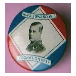 RARE 1937 King Edward V111 Coronation Badge