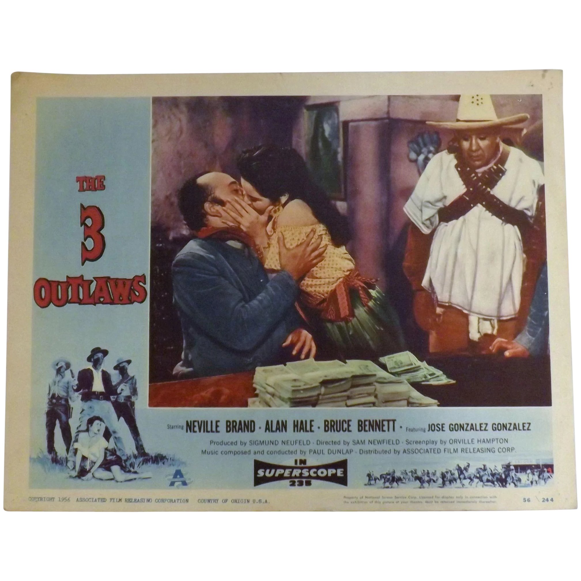 The 3 Outlaws -1956 Lobby Card