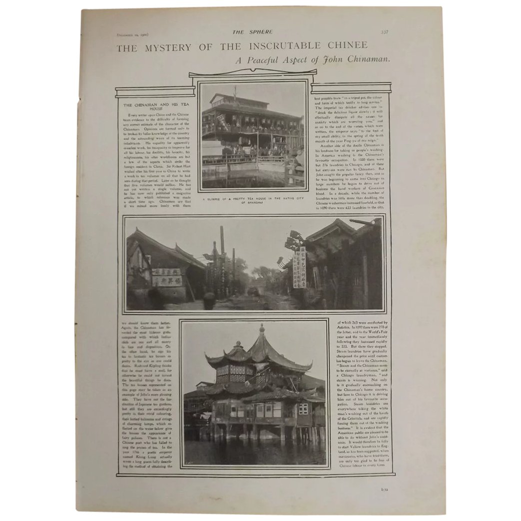 Original Page 'The Mystery Of The Inscrutable Chinee' - The Sphere Dec.1900