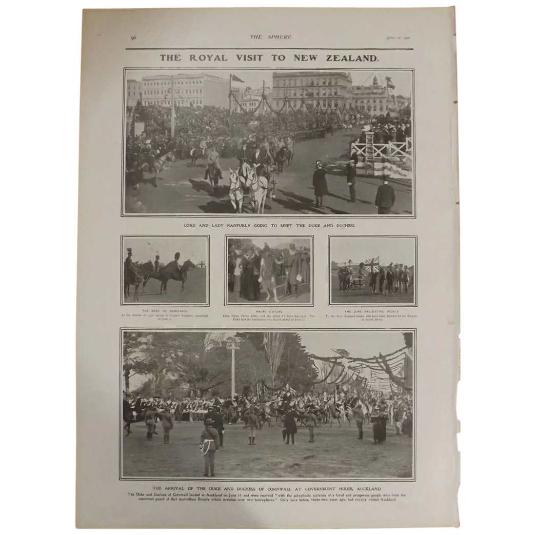 Original Page 'The Royal Visit To New Zealand' - The Sphere JUL. 1901