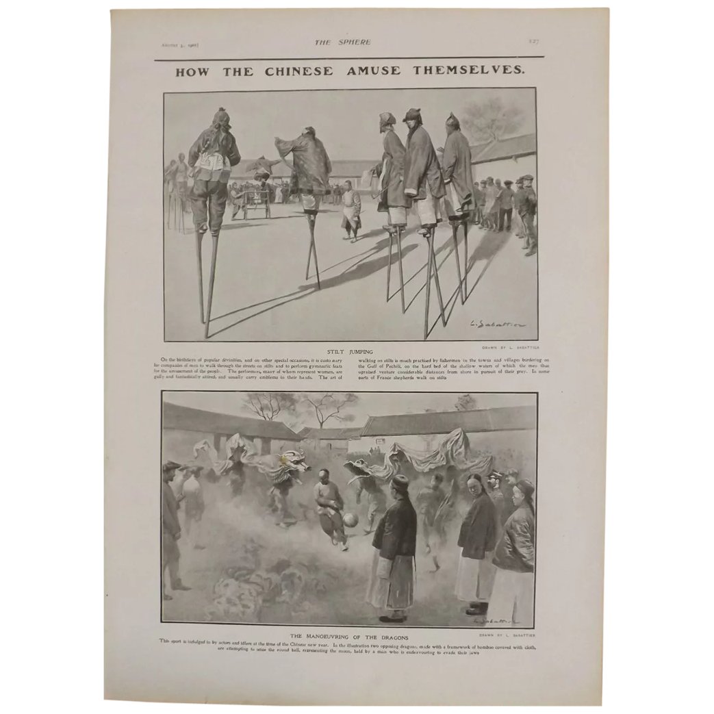 Original Page 'How The Chinese Amuse Themselves' - The Sphere Aug.1901