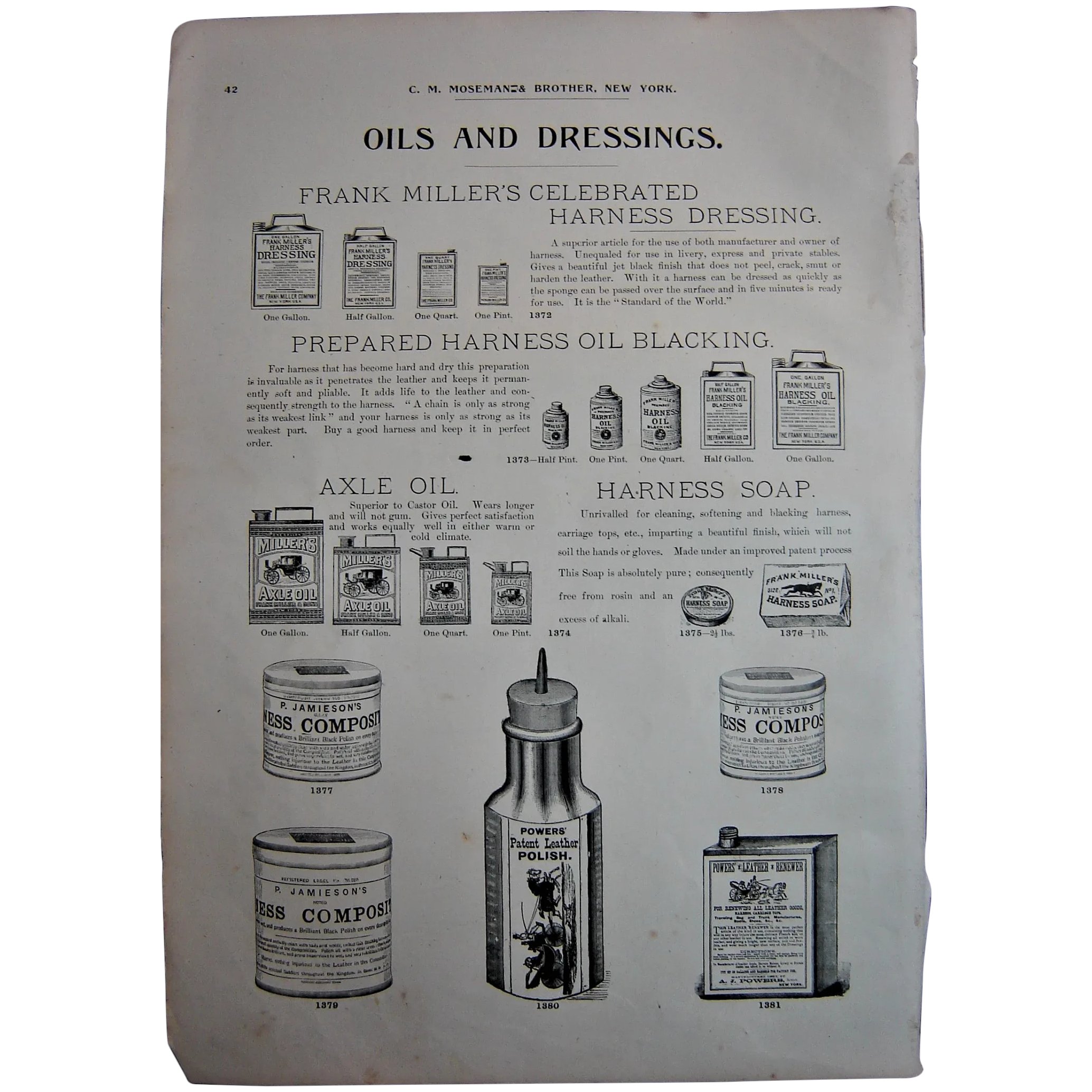MOSEMAN'S Illustrated Guide - Original Printed 2 Side Page - Circa 1892
