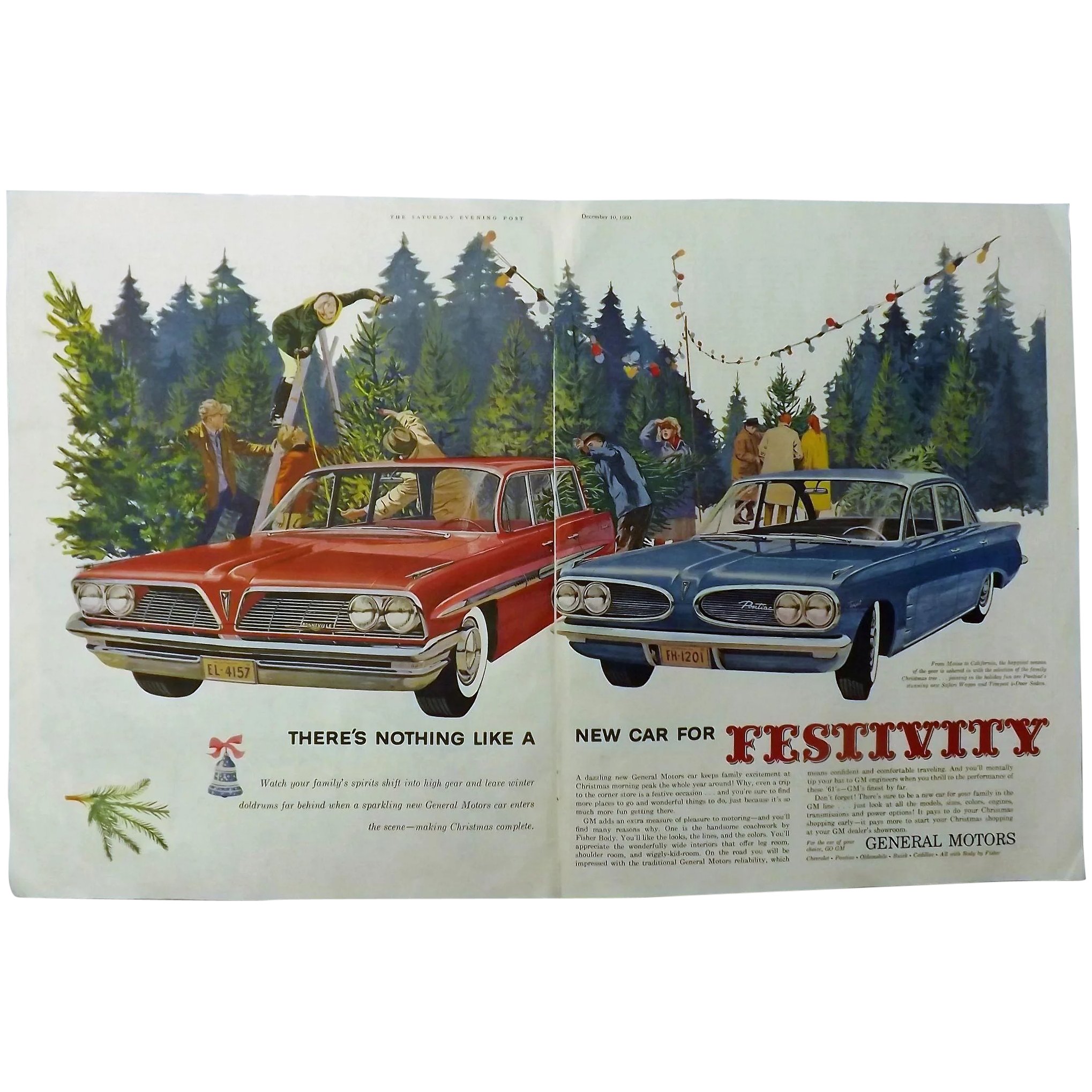 1961 Pontiac Safari Wagon & Tempest Sedan..... Original DPS Advertisement -Saturday Evening Post