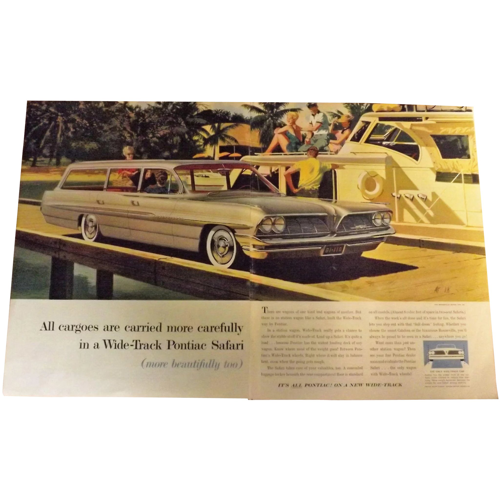 Pontiac Bonneville Safari 1961 Large Double Page Advertisement