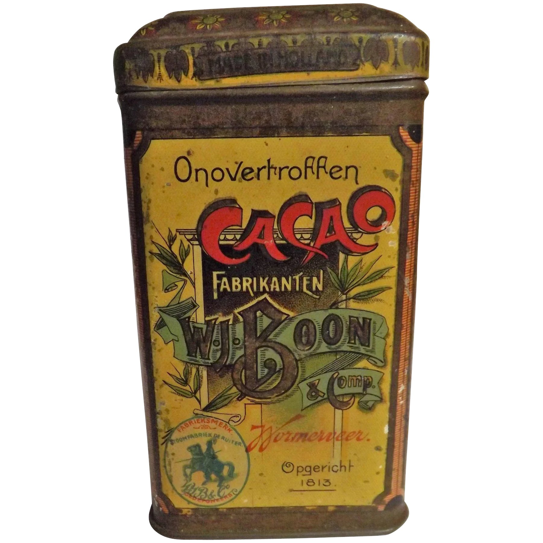 'BOON'S' Cacao - Dutch Cocoa Tin Circa 1910 - 1920