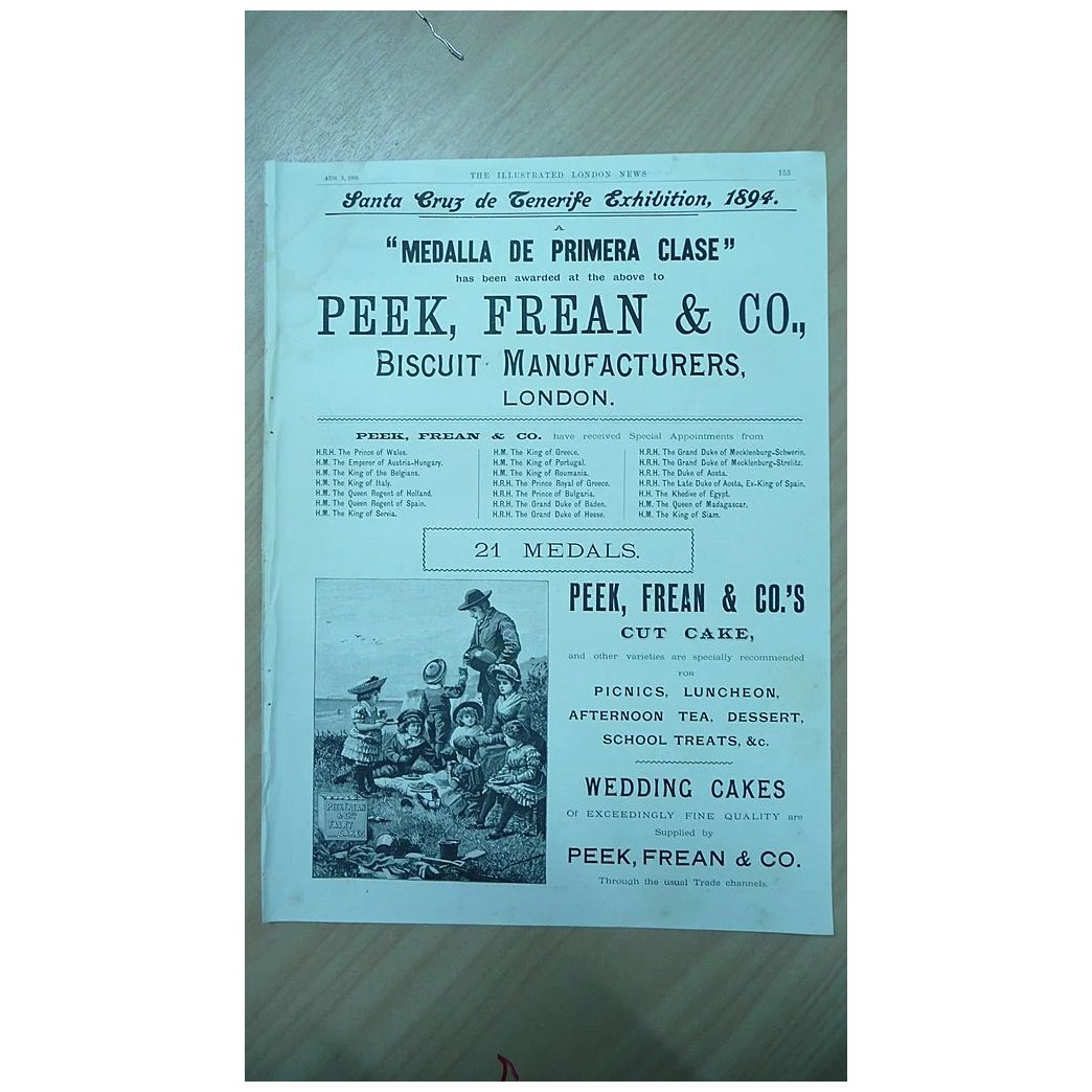 PEEK, FREAN & Co Full page Illustrated London News 1895
