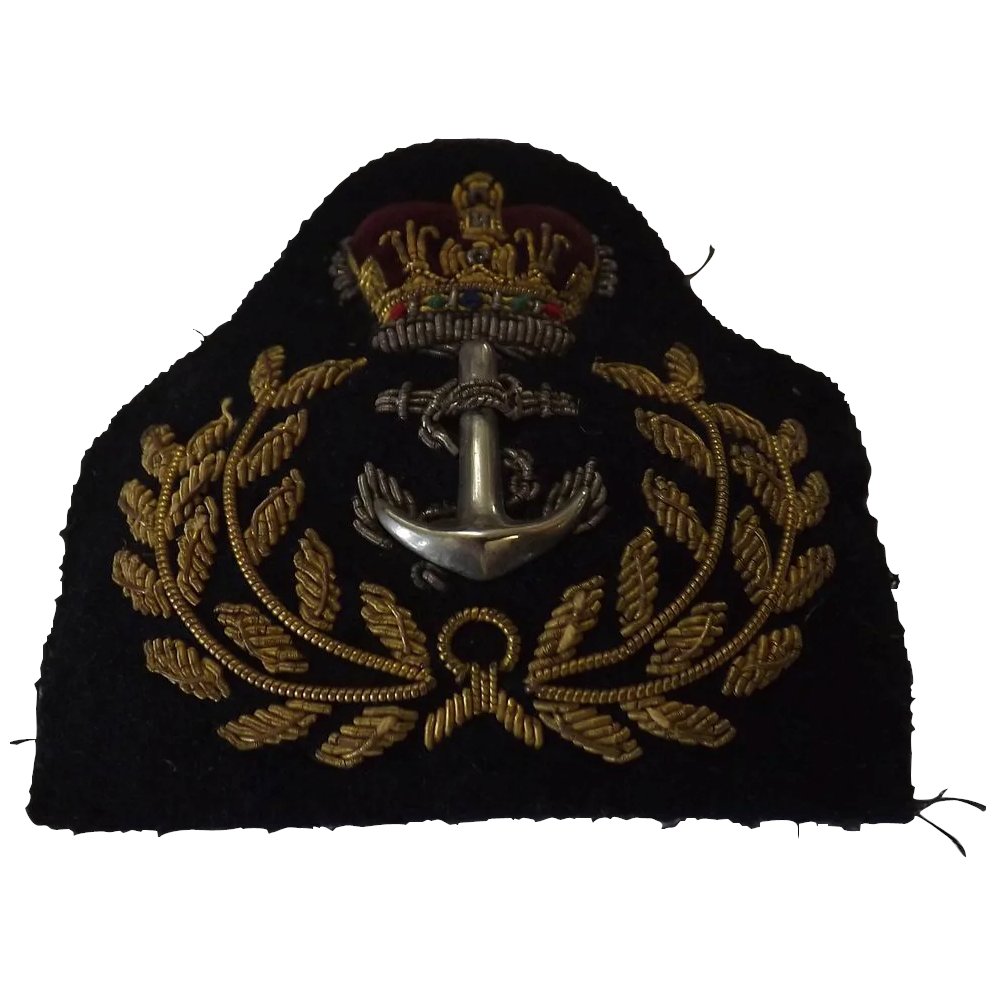 British Royal Navy Royal Fleet Auxiliary Warrant Officers Cap Insignia