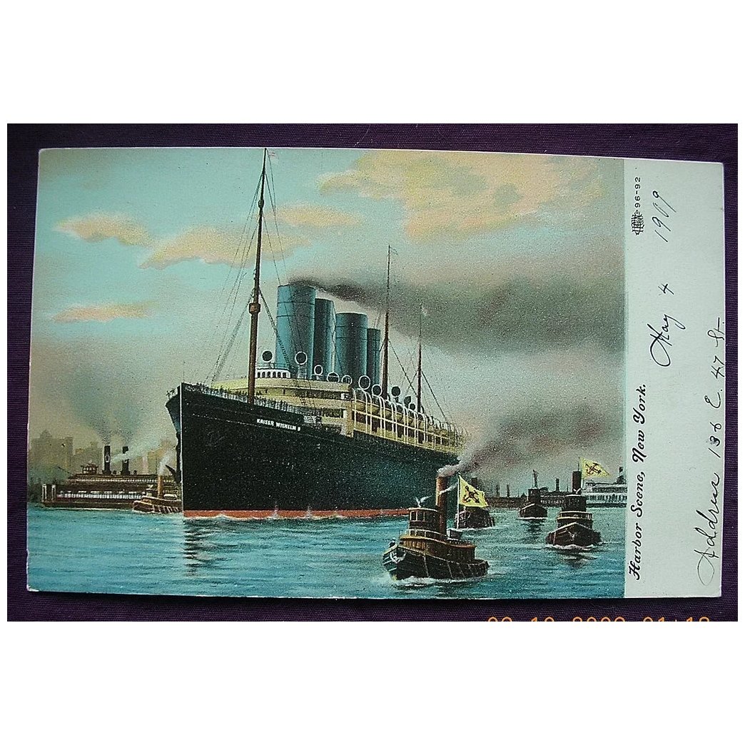 Vintage Shipping Postcard 'Kaiser Willem' New York