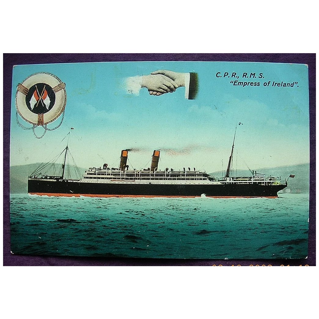 Rare C.P.R. Line 'Empress of Ireland' Vintage Postcard