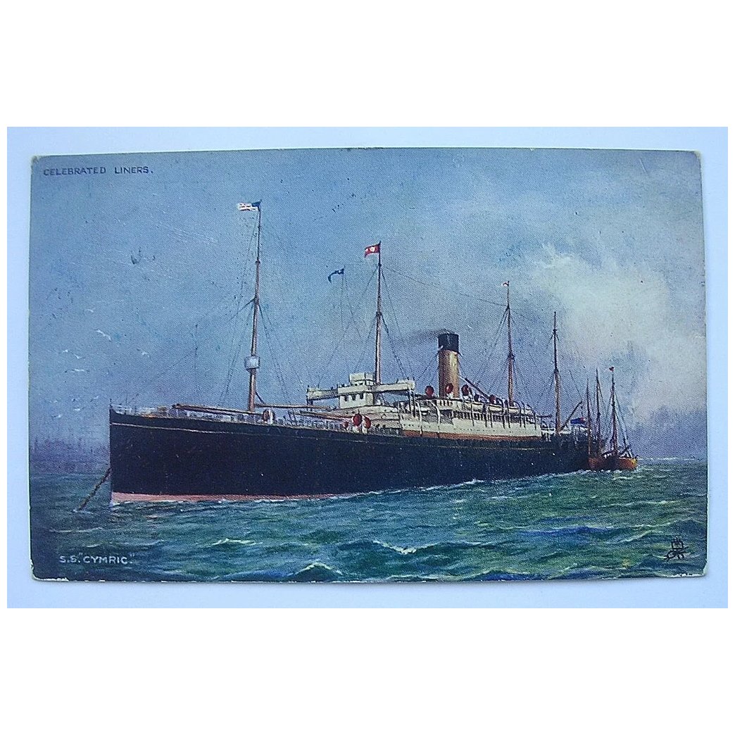 Postcard White Star Line 'CYMRIC' Postally Used 1905