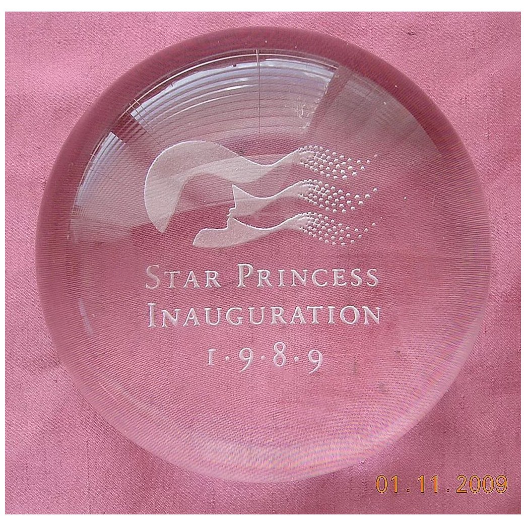 Shipping Adverting Paperweight STAR PRINCESS Inauguration 1989