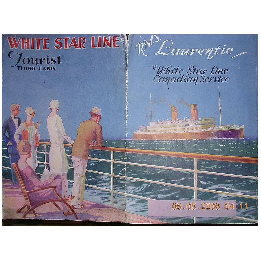 WHITE STAR Liner R.M.S LAURENTIC Vintage Advertising Pamphlet