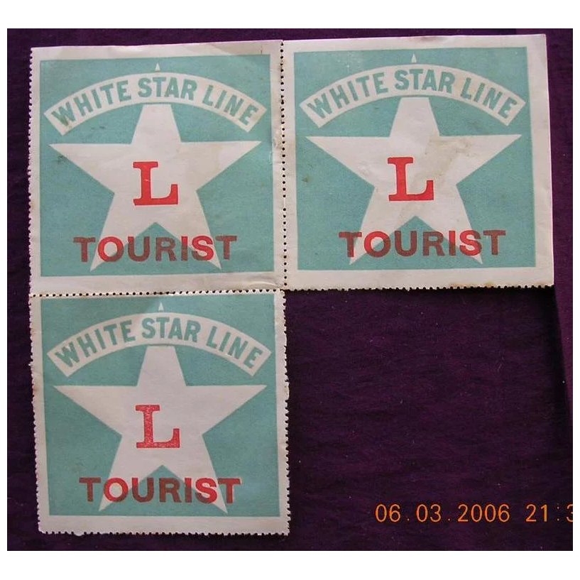 Vintage White Star Line Tourist Class Sticker
