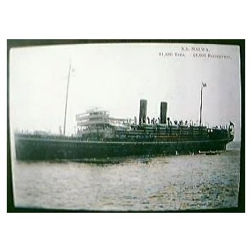 Vintage Shipping Post Card S.S. MALWA