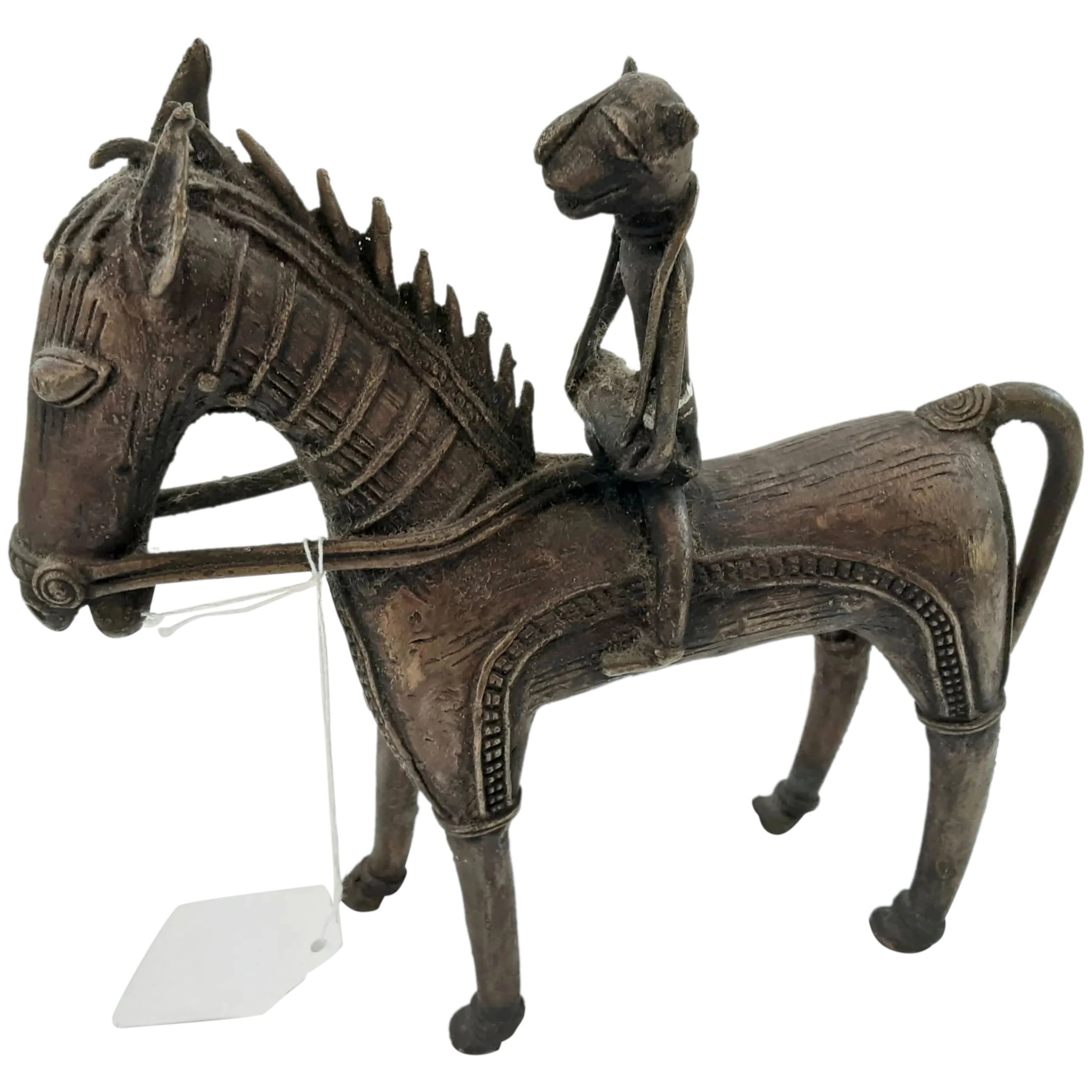 Benin Bronze Horse & Monkey Rider