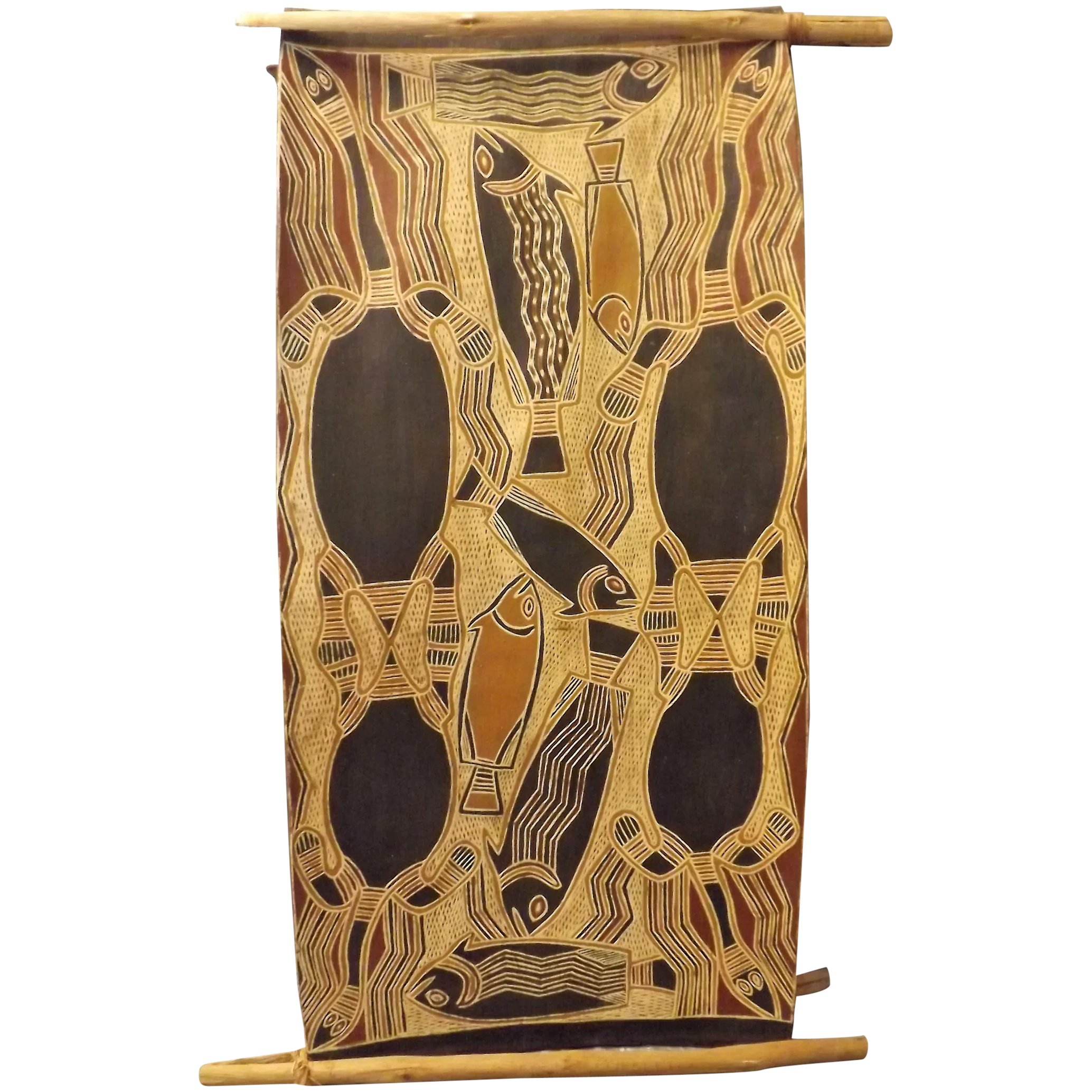 Aboriginal Bark Art - Yiritja Moietie - Arnhem Land Australia - Circa 1960