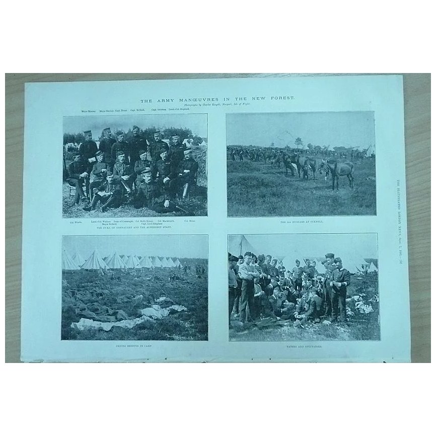 'The Army Manoeuvres in The New Forest' Two Full Pages From The London Illustrated News 1895