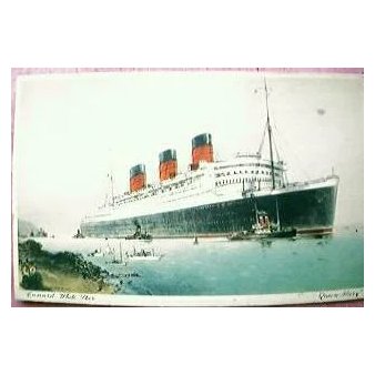 Queen Mary Shipping Postcard Cunard White Star Line