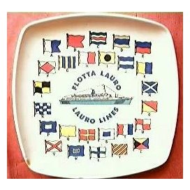 Flotta Lauro Shipping Lines Advertising Ashtray