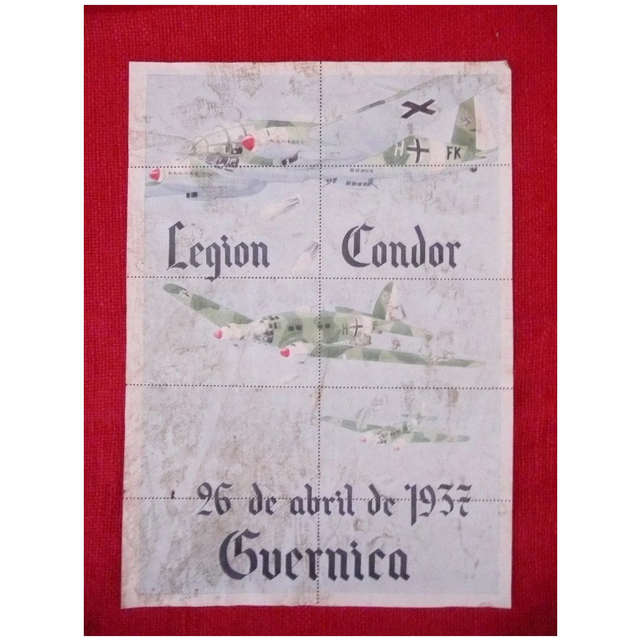 Genuine Spanish Civil War Propaganda Poster - Condor Legion Coupon Rations Sheet
