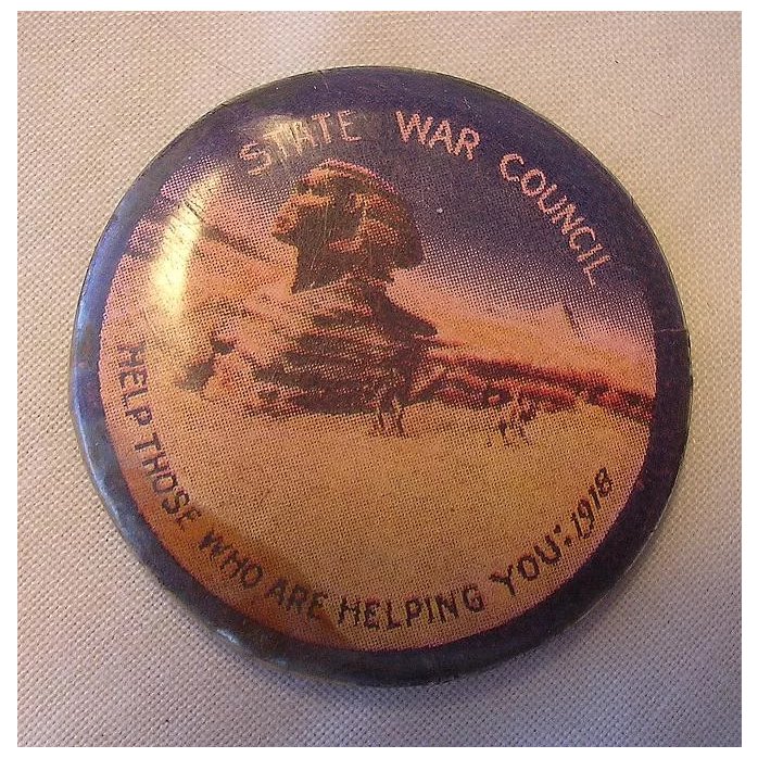 World War One Australian War Effort Pin-Back Badge 'EGYPT'