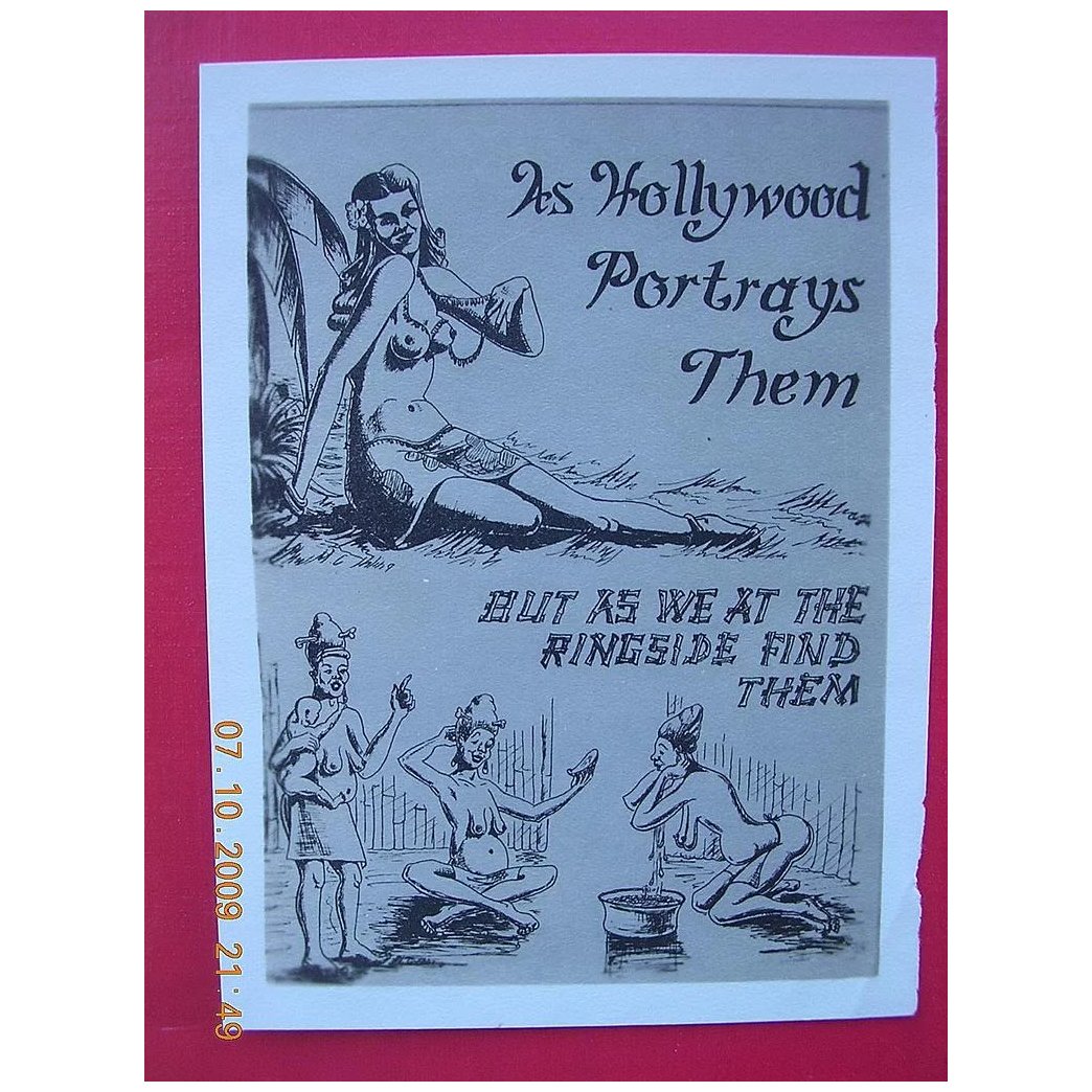 WW2 Vintage Small GI Comedy Card Pacific Island Native Girls