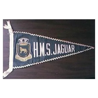 Vintage WW11 Pennant from HMS JAGUAR, Royal Navy Destroyer