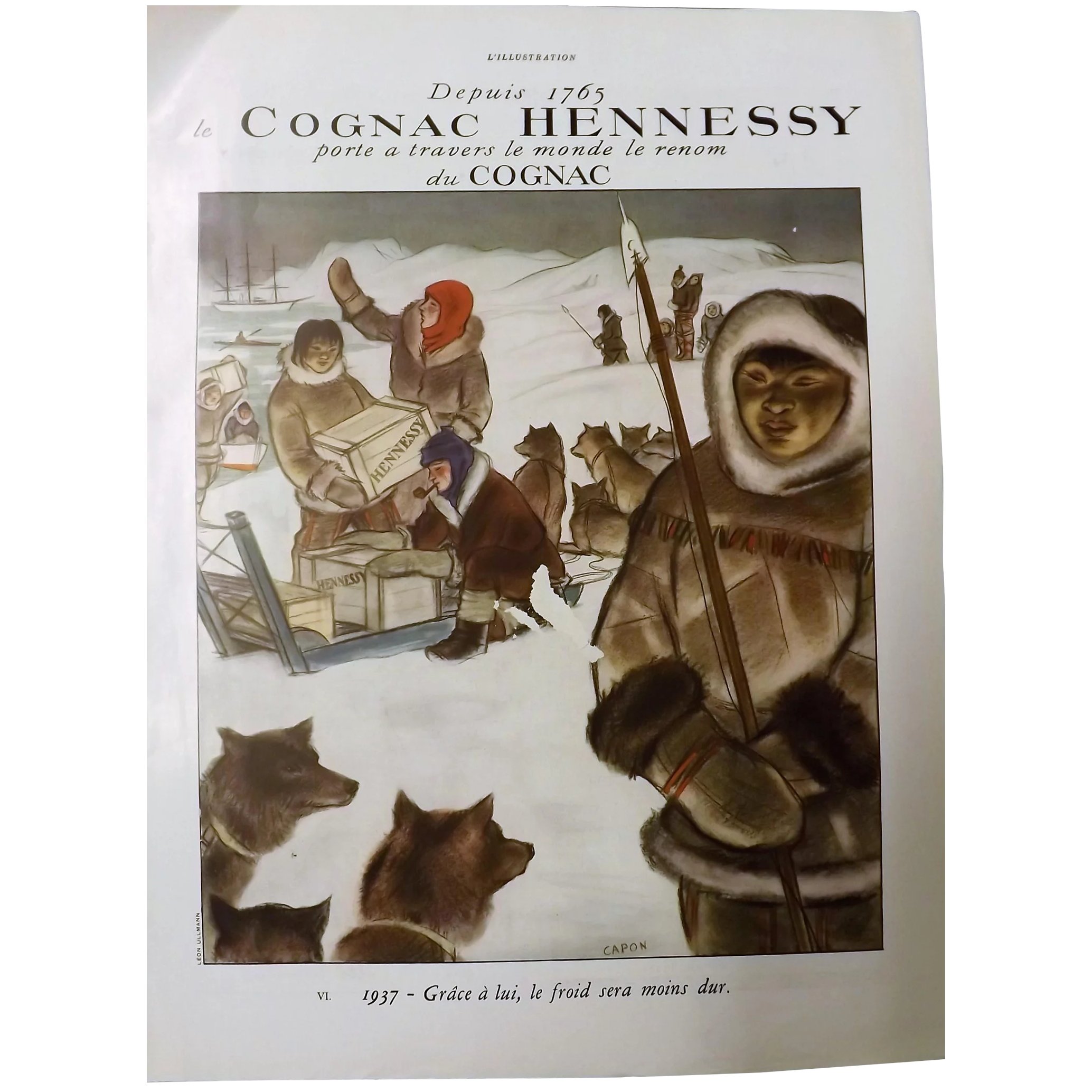 L'Illustration Original 'Cognac Hennessy' Advertisement 1937