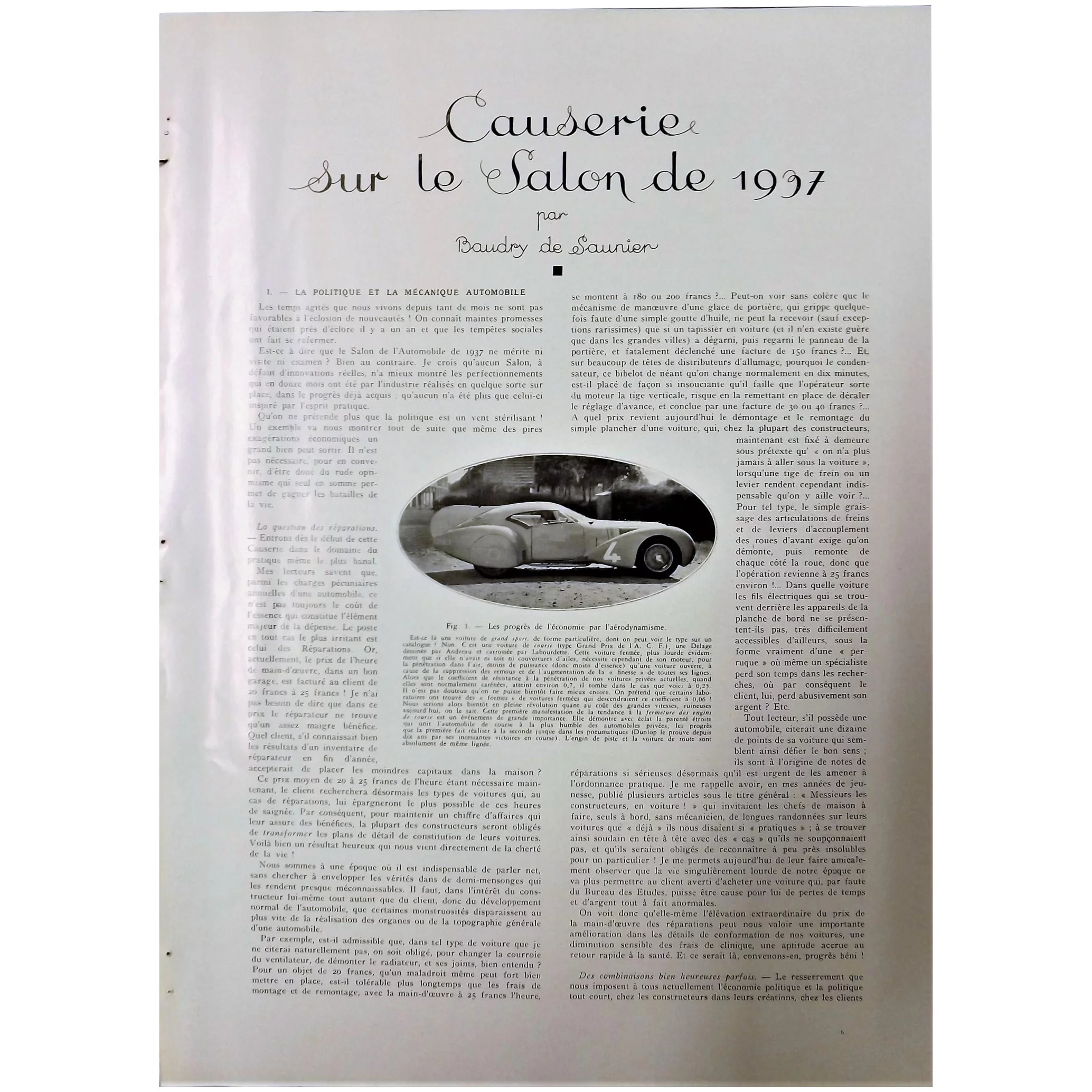 French Car Models For 1937 - 28 Page ART DECO Feature L'Illustration Magazine